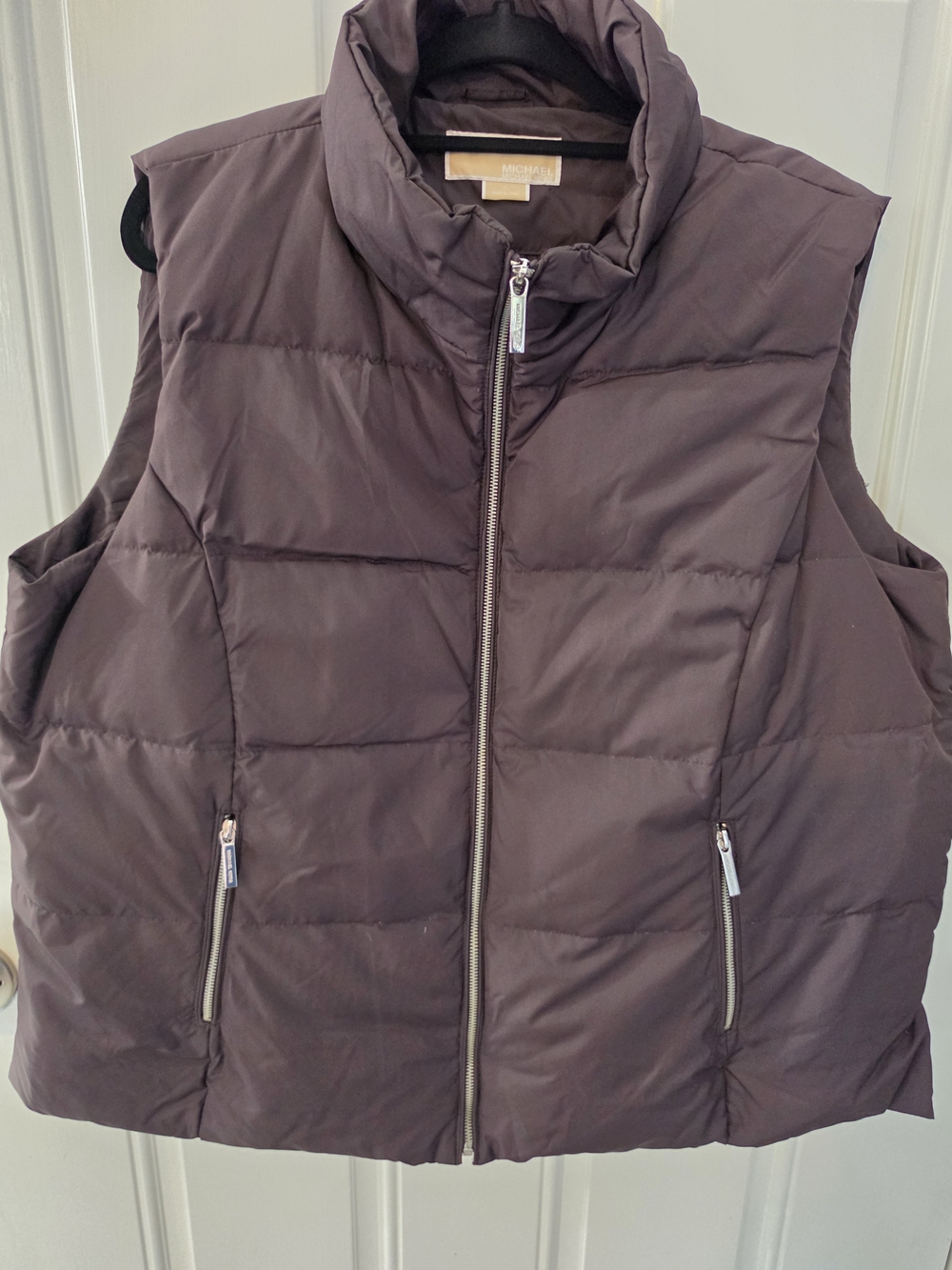 Michael Kors Quilted Puffer Vest in Deep Plum